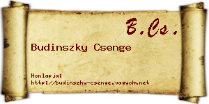 Budinszky Csenge névjegykártya